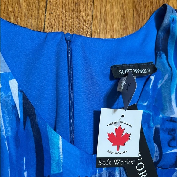 Soft Works Blue Sleeveless Lightweight Midi Lightweight DressSz XL NWT - Picture 8 of 10